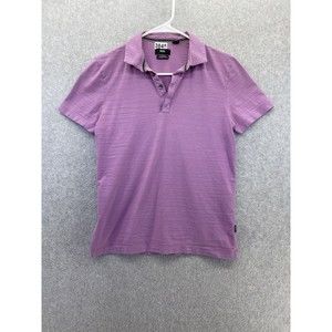 Hugo Boss Men’s Polo Short Sleeve Solid Purple Small Cotton Regular Fit